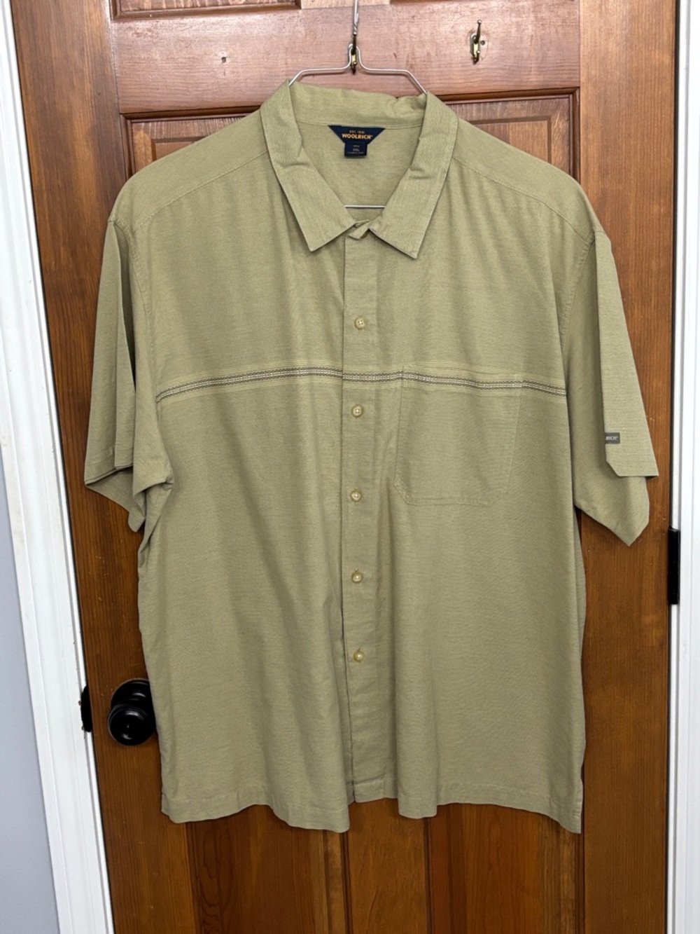 Woolrich Men’s 2X Short Sleeve Button-Down Shirt  Light Green Casual Outdoor